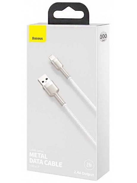 кабель передачи данных Baseus Cafule Series Metal Data Cable USB to IP 2.4A 1m white