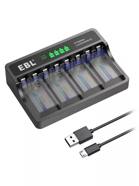 зарядное устройство для аккумуляторов 9V EBL TB-6715 (M7015) черный