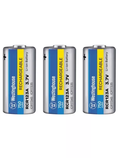 аккумуляторы Westinghouse RCR123A 3,7V 750mAh без защиты 3шт. 