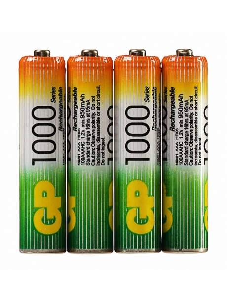 аккумуляторы (4 шт.) GP 1000 mAh R03/AAA-4BL 