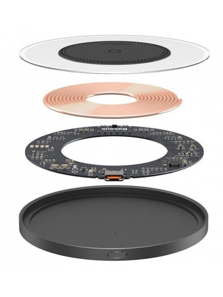 беспроводная зарядка для телефона Baseus Simple 2 Wireless Charger 15W Cluster black