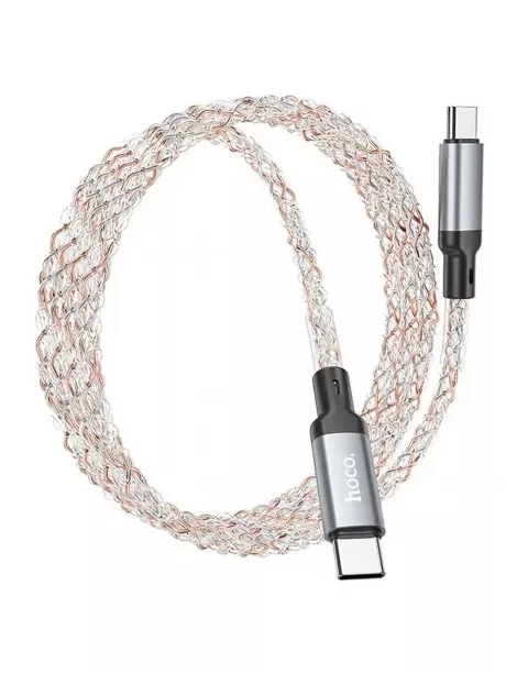 кабель для быстрой зарядки Hoco U112 Shine 60W charging data cable for Type-C to Type-C gray