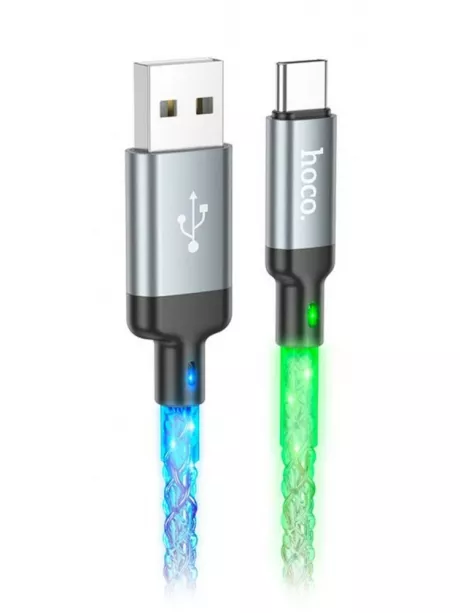 кабель для зарядки Hoco U112 Shine charging data cable for Type-C gray