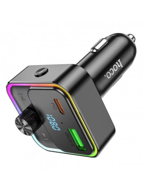 АЗУ с bluetooth FM трансмиттером Hoco E81 Fantasy PD30W+QC3.0 car BT FM transmitter black