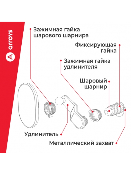 автомобильный держатель Arroys Vent-MS2H black