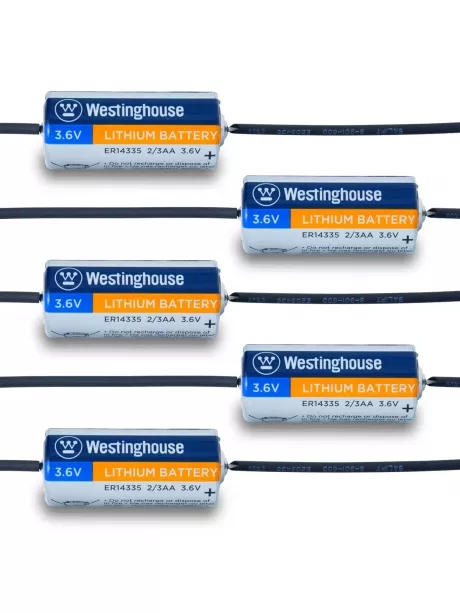 литиевые батарейки 3.6v Westinghouse ER 14335Y (2/3AA) axial wires 5шт. 