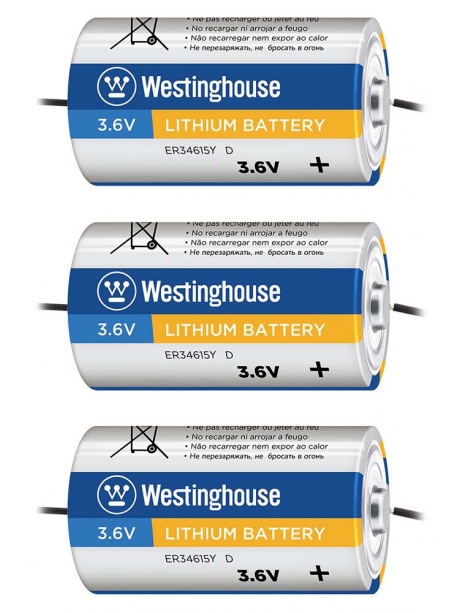 литиевые промышленные батарейки Westinghouse ER 34615Y (D) axial wires 3шт. 