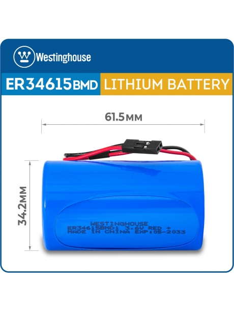 литиевые батарейки Westinghouse ER 34615BMD1 (D) connector 3шт. 