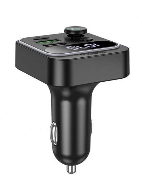 зарядка для телефона в машину с FM трансмиттером Hoco E85 Tiger PD20W+QC3.0 car BT FM transmitter black