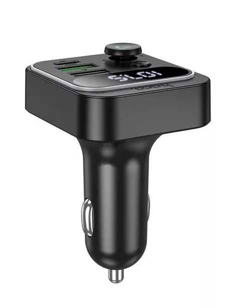 зарядка для телефона в машину с FM трансмиттером Hoco E85 Tiger PD20W+QC3.0 car BT FM transmitter black