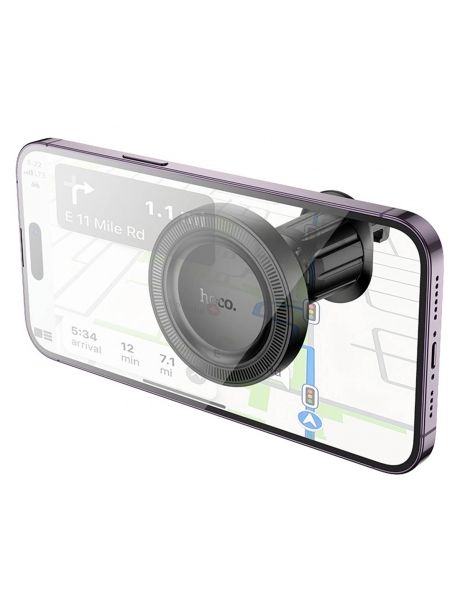 магнитный держатель для MagSafe Hoco H56 Show ring magnetic car holder (air outlet) black