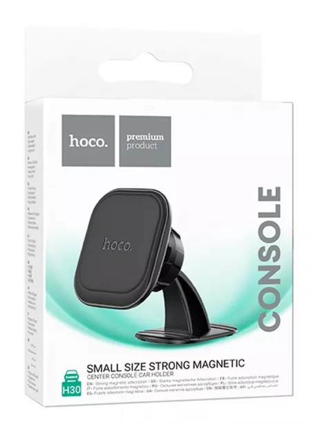 автомобильный магнитный держатель Hoco H30 Brilliant magnetic car holder (center console) black