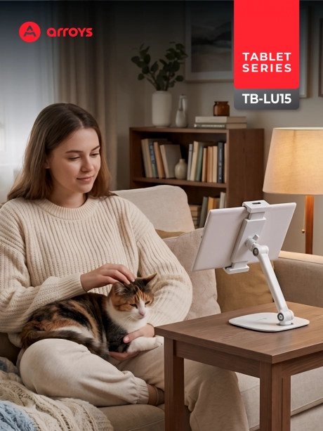 подставка настольная для планшета и смартфона Arroys TB-LU15 white