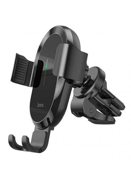 держатель с беспроводной зарядкой Hoco CA105 Guide three-axis linkage wireless charging car holder black