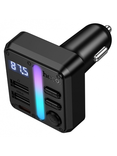 зарядка для телефона в машину с FM трансмиттером Hoco E89 Libre 45W(1A1C) car BT FM transmitter black