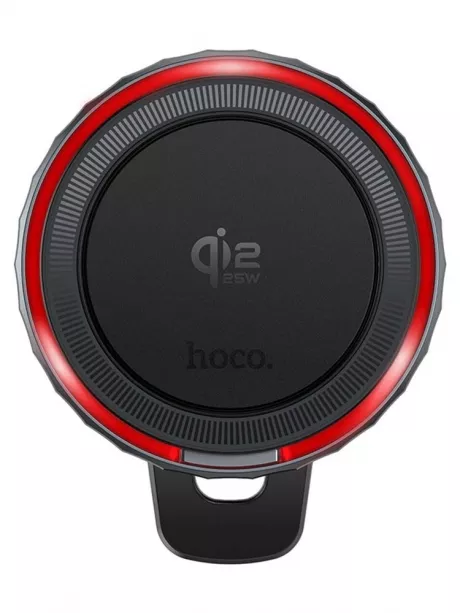 держатель на решетку с беспроводной зарядкой Hoco HW37 Craft QI2.2 magnetic wireless fast charging car holder black