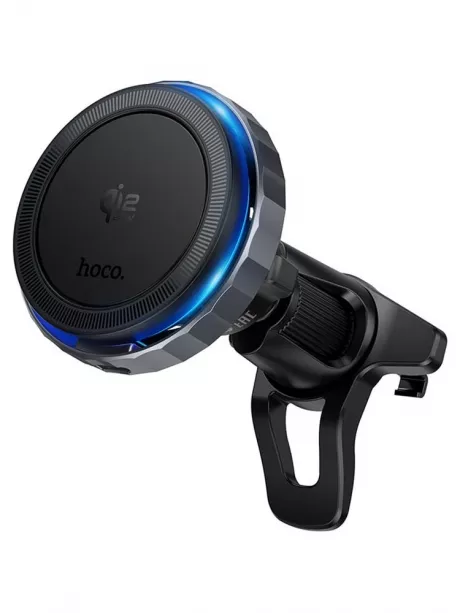 держатель на решетку с беспроводной зарядкой Hoco HW37 Craft QI2.2 magnetic wireless fast charging car holder black